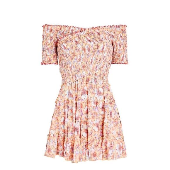 POUPETTE ST BARTH Soledad Off-The-Shoulder Floral Mini Dress Size XS - Picture 3 of 6